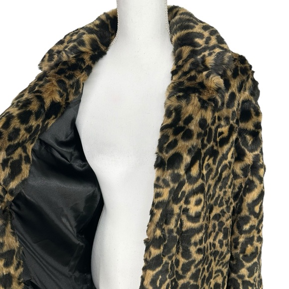 VOLCOM / Faux Fur Leopard Print Coat / Large 🐆 - Picture 4 of 13